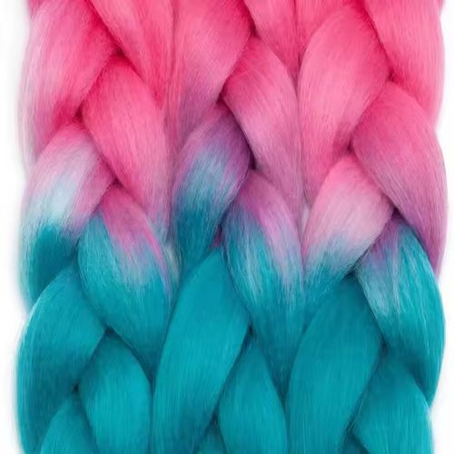 Two-Color Jumbo Braid Hair Weft 100g Synthetic Fiber 24 Inch Machine SINGLE WEFT Durable Braiding Accessory