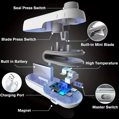 USB Rechargeable Portable Food Plastic Bag Sealer Vacuum Mini Sealing Machines