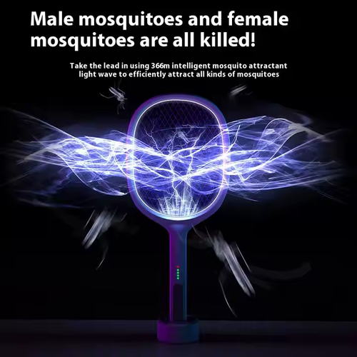 Three-in-One Household Electric Mosquito Killer Lamp Silent Swatter with Effective Physical Repellent Rechargeable