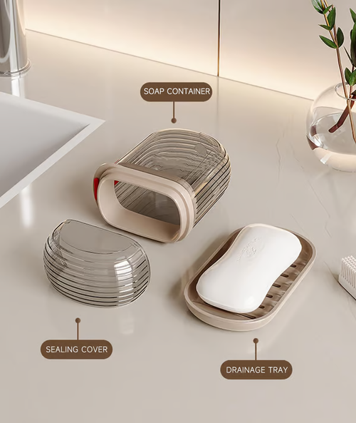 Portable mouthwash and soap box travel set  This product is recommended by 45.2K people on Facebook, TikTok, and Instagram.