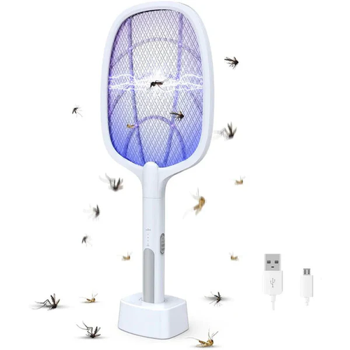 Three-in-One Household Electric Mosquito Killer Lamp Silent Swatter with Effective Physical Repellent Rechargeable