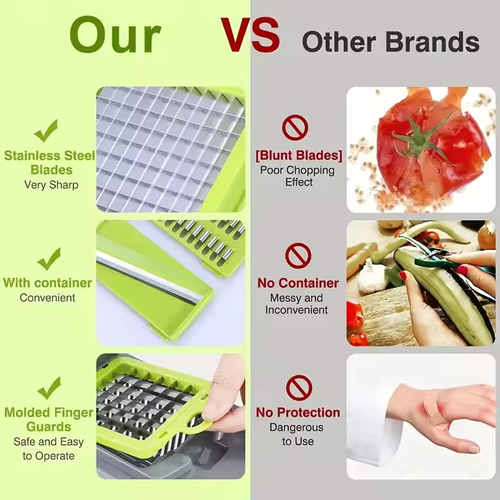 Factory Hot Selling Kitchen Multi Functional Shredder Wet Fruits Cutter Home Gadgets Manual Grater12 in 1 Vegetable Chopper