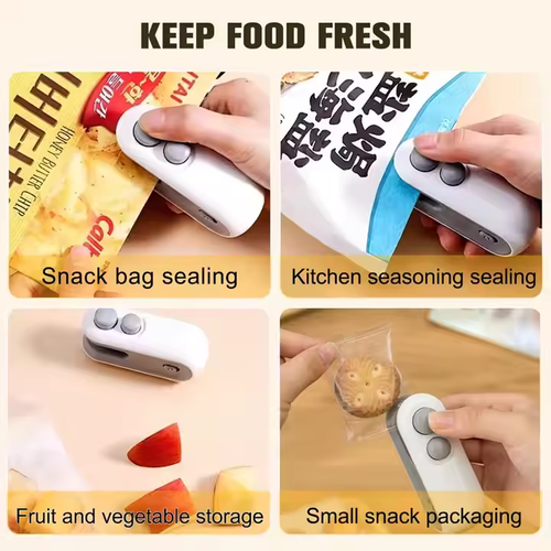 USB Rechargeable Portable Food Plastic Bag Sealer Vacuum Mini Sealing Machines
