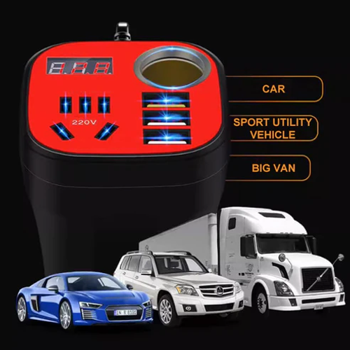 Car mounted cup type inverter converter QC charger