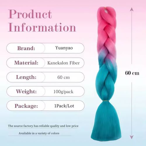 Two-Color Jumbo Braid Hair Weft 100g Synthetic Fiber 24 Inch Machine SINGLE WEFT Durable Braiding Accessory
