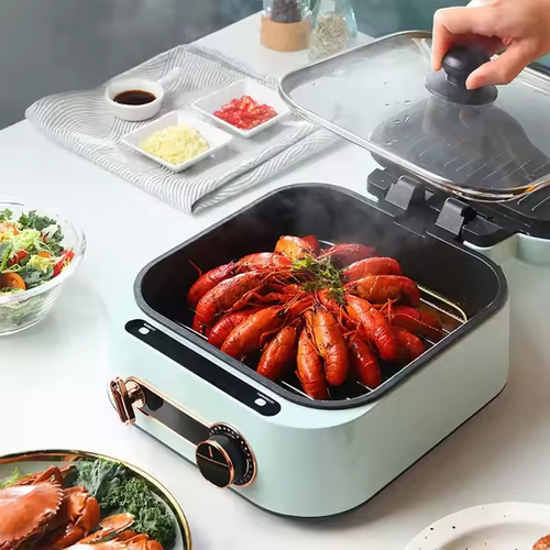 Double-side Heating Machine Barbeque Grill Hot Pot Steak Fry Crepe Pancake Pizza Oven Electric Griddle Baking Pan Deepen Cooker