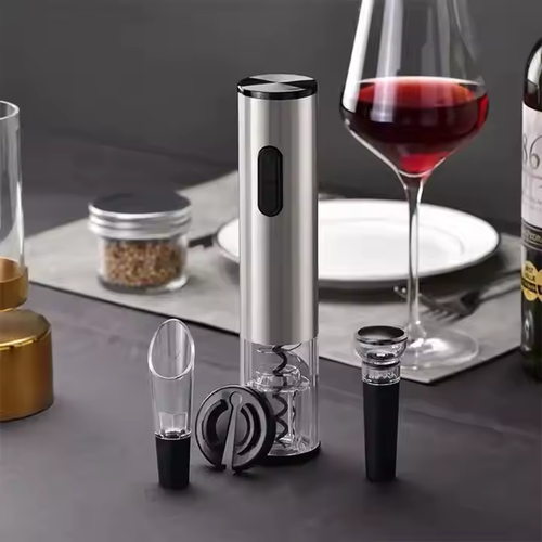 Portable and Versatile Automatic Electric Wine Bottle Corkscrew Opener Dry Battery Stainless Steel Electric Wine Opener
