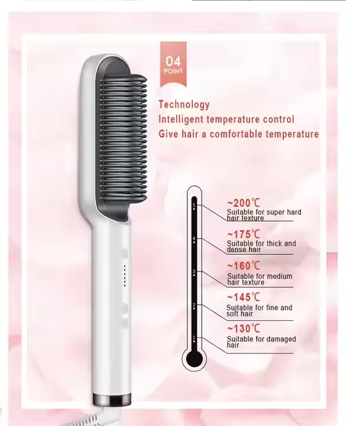 Portable Infrared Hair Straightener Comb 2 in 1 Electric Hot Hair Straightener Brush Straightening Comb for Women