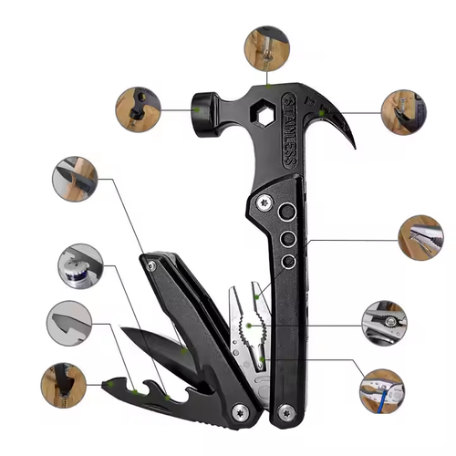 Outdoor Survival Camping Hunting Hiking Multi-functional Pliers Multi-tool Claw Hammer Stainless Steel Tool With Nylon Sheath