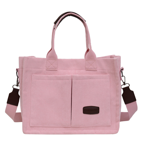 Roomy Corduroy Tote Bag with Wide Shoulder Strap for Women - 2025 Collection