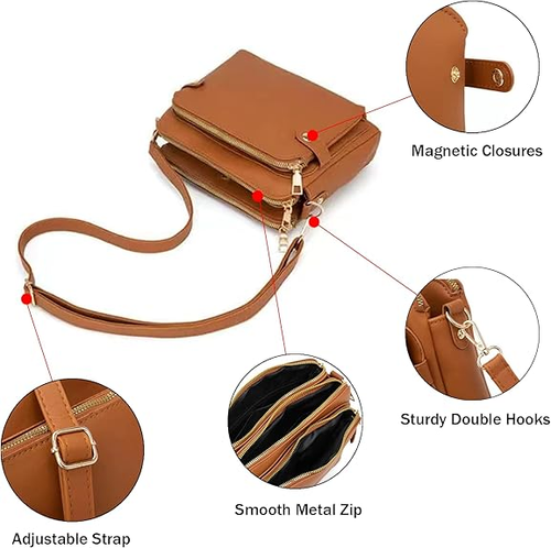 2025 New Crossbody Shoulder Bags And Clutches, Off-Crossbody Leather Shoulder Bags, Purse With Built Multiple Compartments