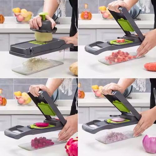 Factory Hot Selling Kitchen Multi Functional Shredder Wet Fruits Cutter Home Gadgets Manual Grater12 in 1 Vegetable Chopper