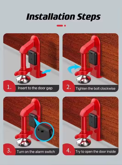 Single Girl Living Alone Hotel Door Blocking Device Portable Travel Door Stopper Alarm Anti-Theft Security Device Alert System