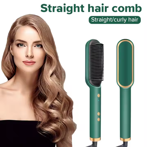 Portable Infrared Hair Straightener Comb 2 in 1 Electric Hot Hair Straightener Brush Straightening Comb for Women