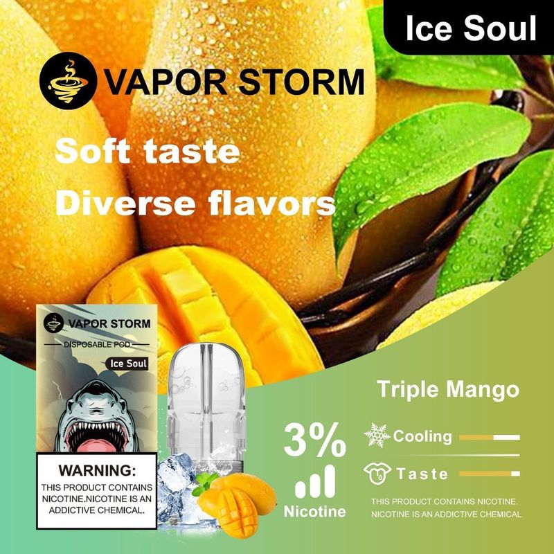 VAPOR STORM風暴五代電子菸霧化煙彈適用美人魚meel ilia哩啞等五代主機買六顆贈送主機一隻