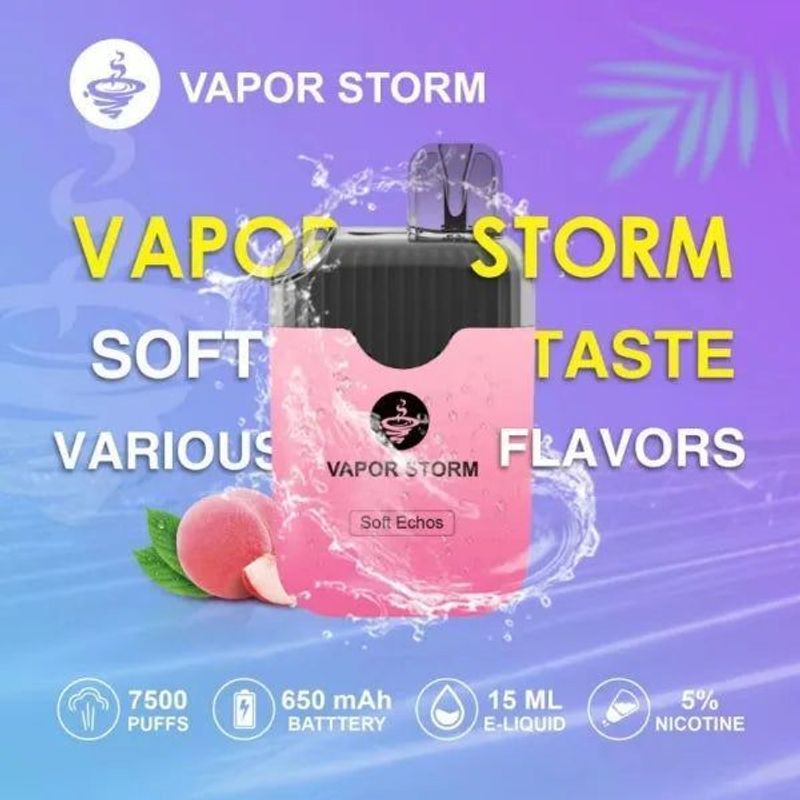 VAPOR STORM 風暴7500口 超大容量性拋棄式 一次性電子煙 可充電