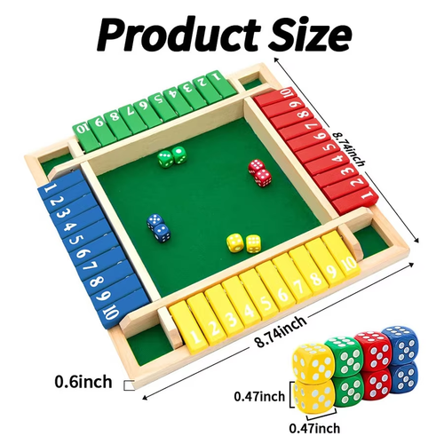 Shut The Box Game - Fun Table Math Game for Adults & Kids