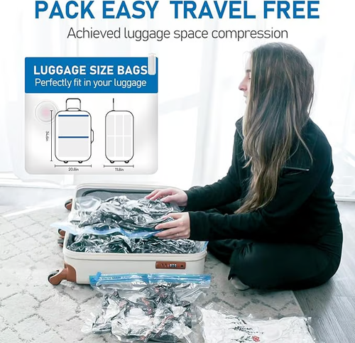 🔥6-Pack USB Electric Vacuum Compression Bags – Save Space. Travel Light!