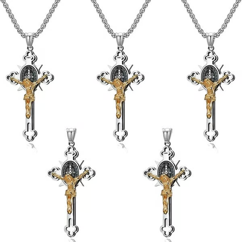 ST.Benedict Protection Cross Power Pendant Necklace