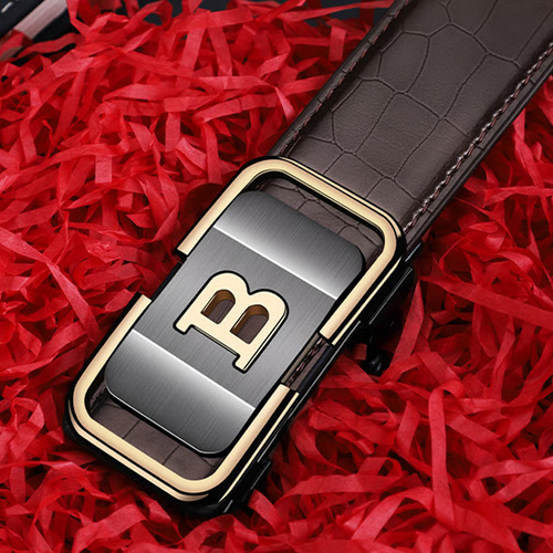 🎁Men's Crocodile-Patterned Automatic Buckle Belt