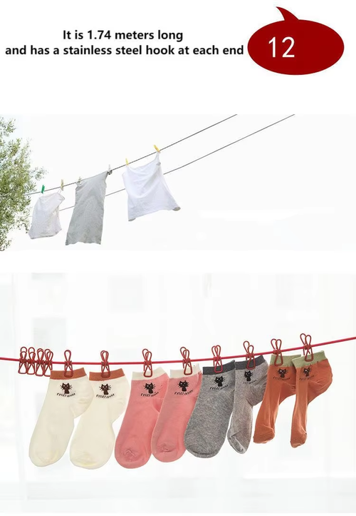 Portable Travel Clothesline Windproof Outdoor