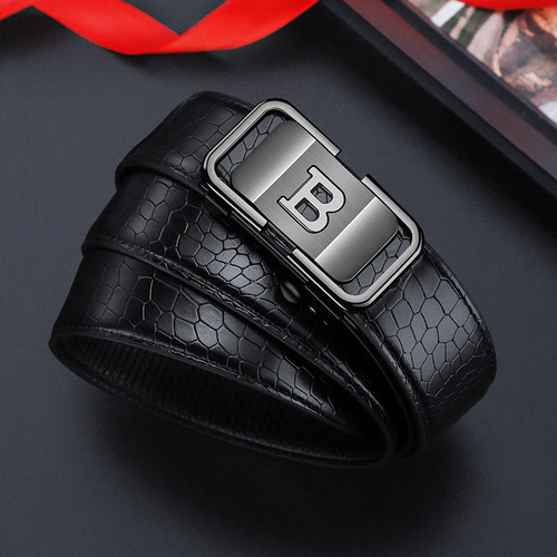 🎁Men's Crocodile-Patterned Automatic Buckle Belt