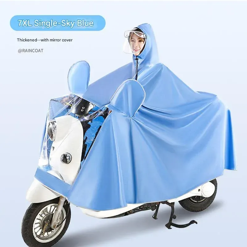 Thickened and lengthened motorcycle battery car raincoat full body rainproof and rainstorm proof plus size knight waterproof raincoat