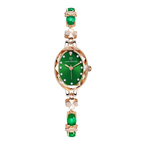 🔥🔥Internet Celebrity Women's Quartz Watch Emerald-Decorated Luxury Stainless Steel Bracelet Fashionable One-Piece Waterproof