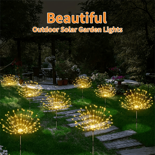 🎆🎆One-to-four solar-powered LED fireworks light, with realistic fireworks effects.