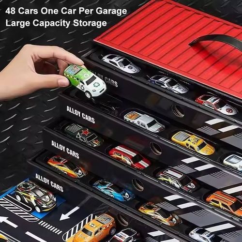 48 Pcs Of Pullback Toy Cars, Mini Racing Toys With Track Gift Cartons