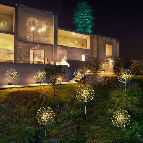 🎆🎆One-to-four solar-powered LED fireworks light, with realistic fireworks effects.