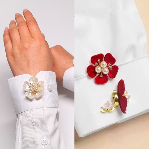 Petal-shaped button flap, clothing accessories