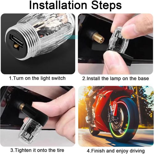 2 or 4 LED vehicle tire valve stem lights