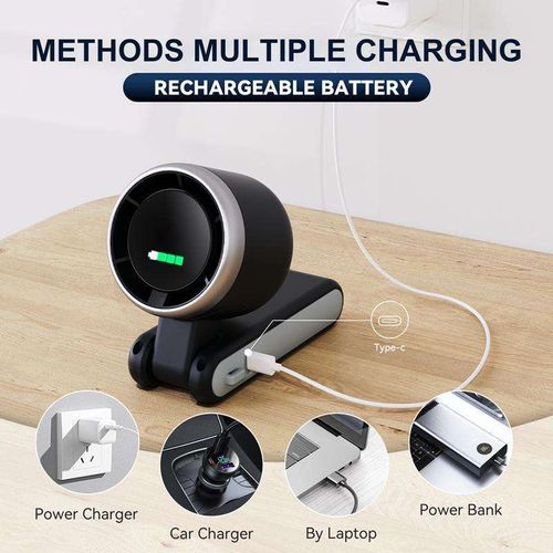 Foldable handheld USB charging electric travel cooling turbo neck hanging fan mini wearable personal desktop neck fan five speed portable fan