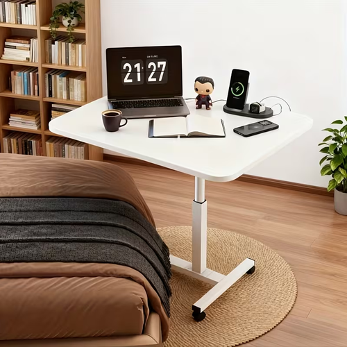 Adjustable Overbed Table with Wheels