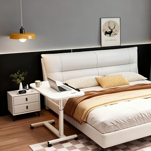 Adjustable Overbed Table with Wheels