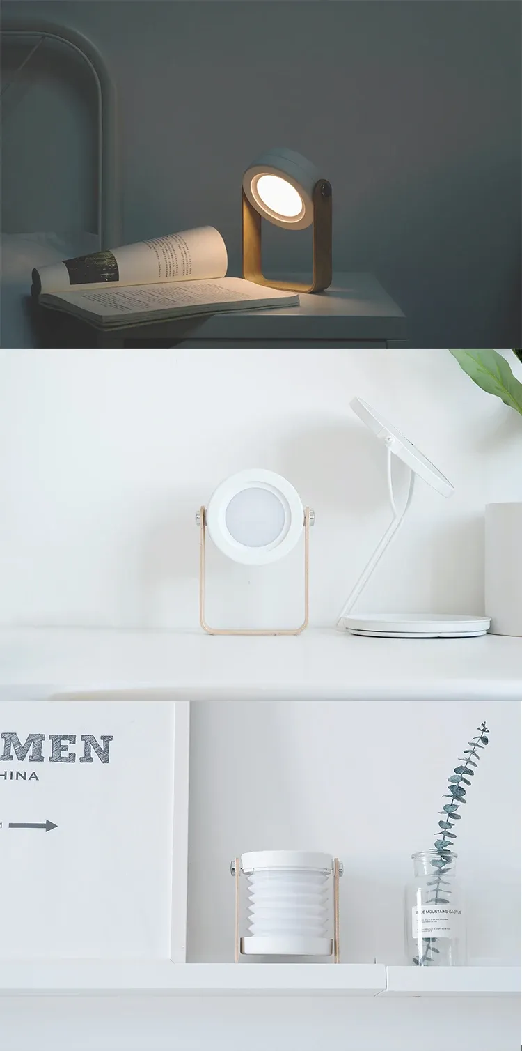 ABS handle, rechargeable, foldable, illuminated touch lamp, charging night light, reading lamp, portable lantern, dimmable.