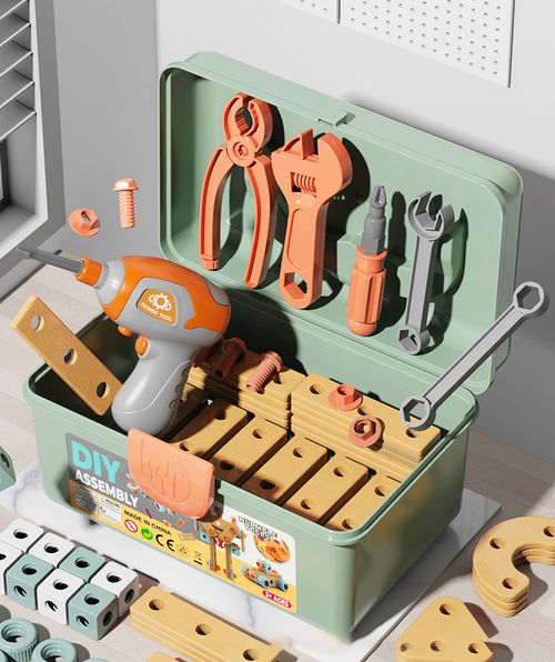 🔩🧰Multi piece children's educational toy DIY toolbox👍👍