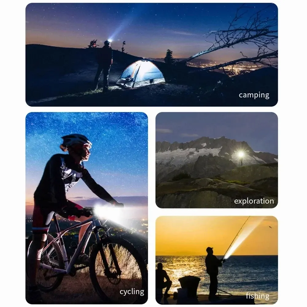 Outdoor Riding Sports Motorcycle Helmet Camera Flashlight Lighting Adventure Video Recorder