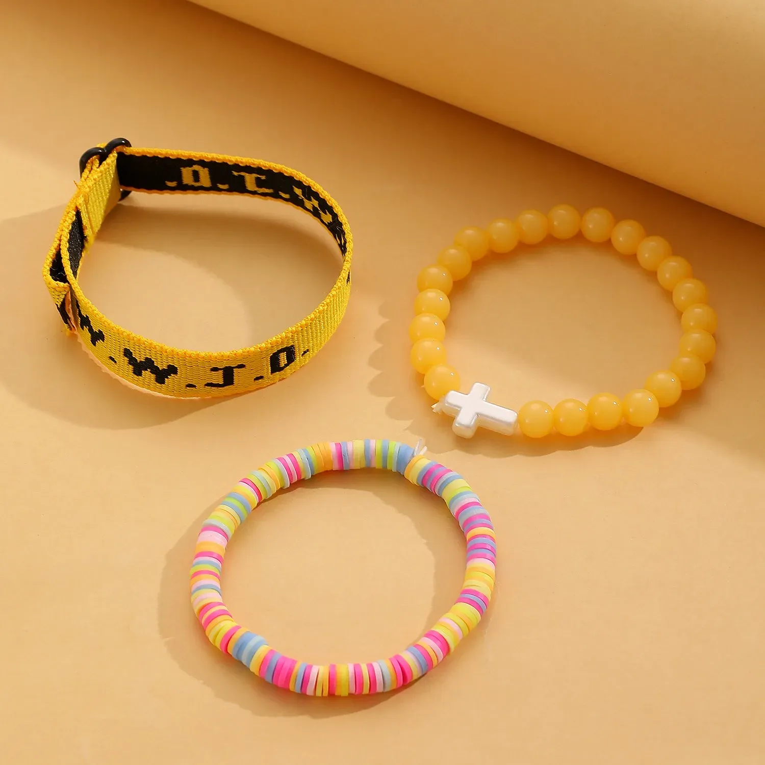 ✝️✝️✝️3pcsInspirational Christian WWJD Rope Bracelet Set