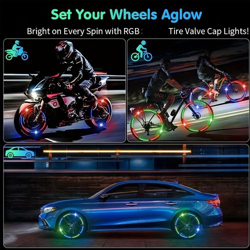 2 or 4 LED vehicle tire valve stem lights