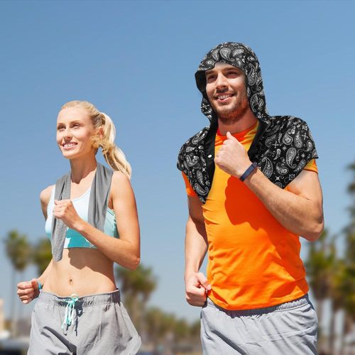 Quick-drying, sun-protective ice towel headband