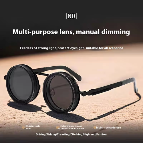 🕶️Stylish rotating sunglasses, ND filter lenses, trendy, individual, retro, punk style polarized sunglasses.