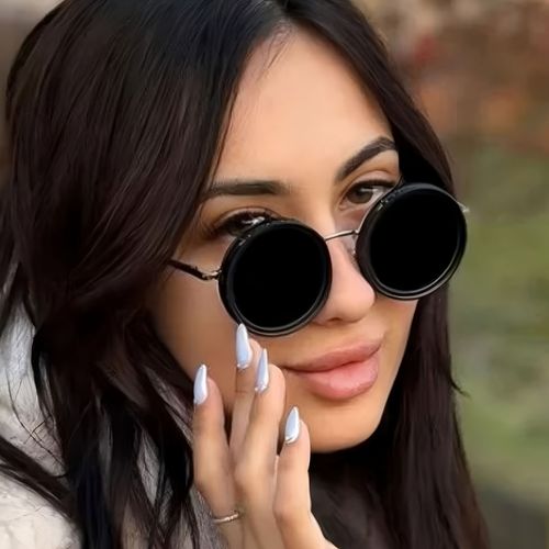 🕶️Stylish rotating sunglasses, ND filter lenses, trendy, individual, retro, punk style polarized sunglasses.