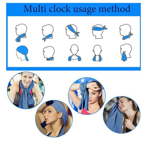 Quick-drying, sun-protective ice towel headband