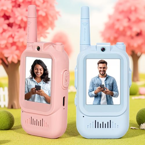 Two video intercoms with screens, rechargeable intercoms, long-distance two-way intercoms, four sound effects, birthday gifts suitable for indoor and outdoor camping
