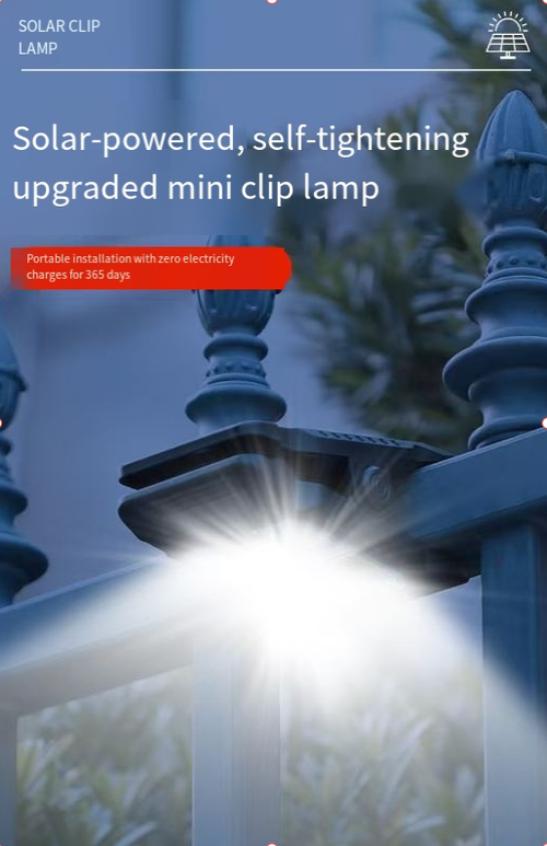 LED solar clip light, motion sensor light, courtyard light, outdoor waterproof wall with automatic safety decoration, umbrella clip garden
