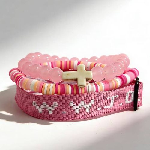 ✝️✝️✝️3pcsInspirational Christian WWJD Rope Bracelet Set