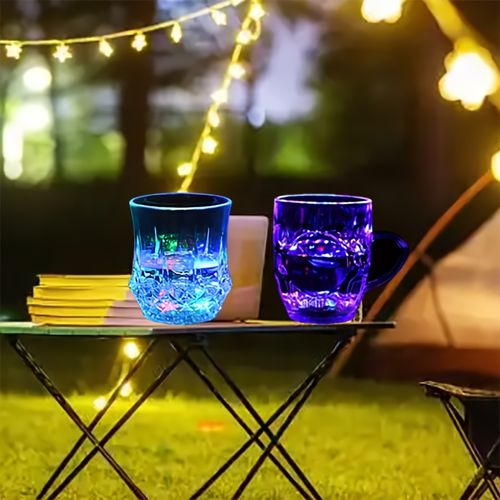 1 transparent plastic night-lighting color LED illuminated water cup