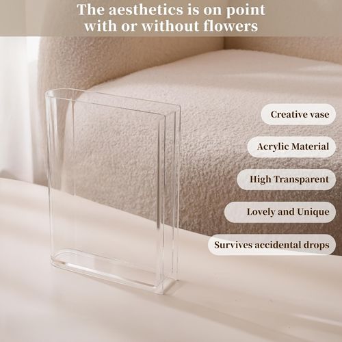 1 piece transparent book vase, book shaped vase🫶🫶